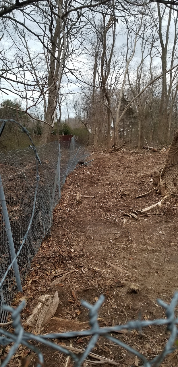   ~~  Lynch Shack back fnece by the sump Brookhaven Town is coming out to fix after 15 years.