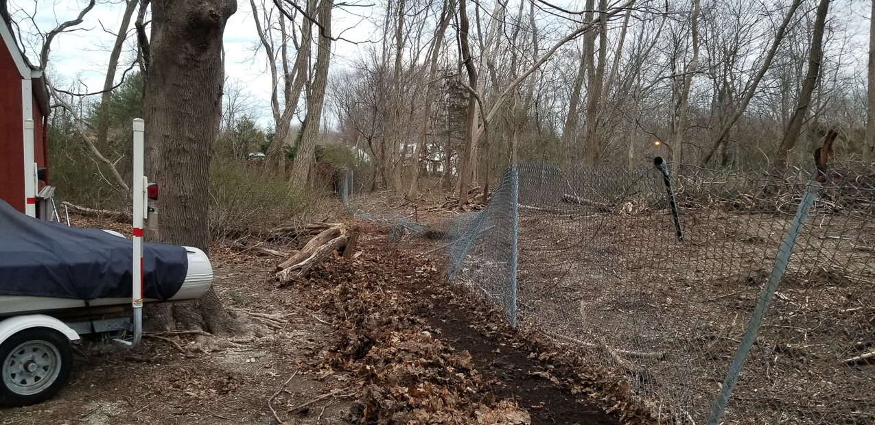   ~~  Lynch Shack back fnece by the sump Brookhaven Town is coming out to fix after 15 years.
