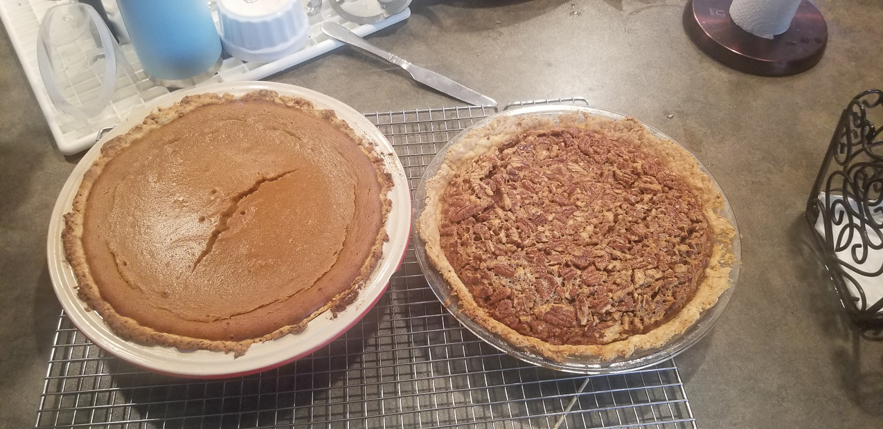 Pecan and Pumpkin Thanksgiving Pie by Gretchen  ~~  