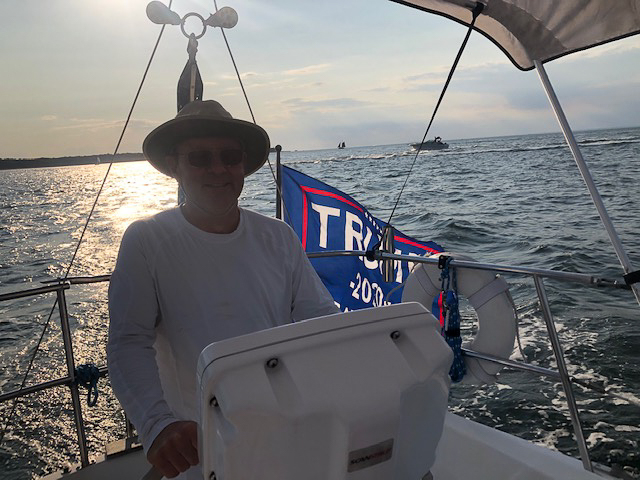 Boating with Gret   ~~  Trump flag