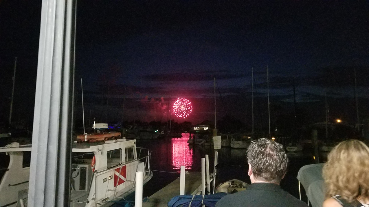 Venice Harbor for the 4th with classmate Tucker and GF Betsy.  ~~  