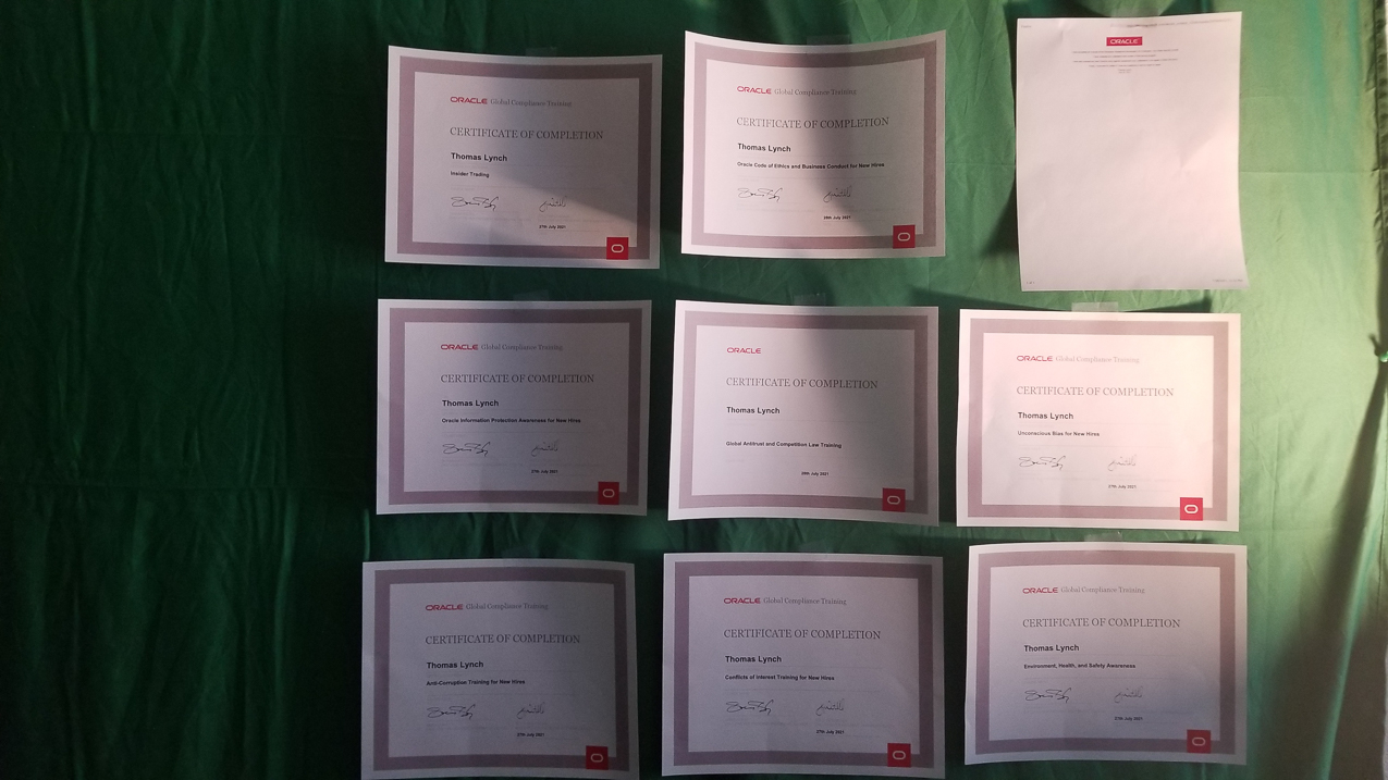 Oracle - 9 Certs and Classes >>  DONE  ~~  