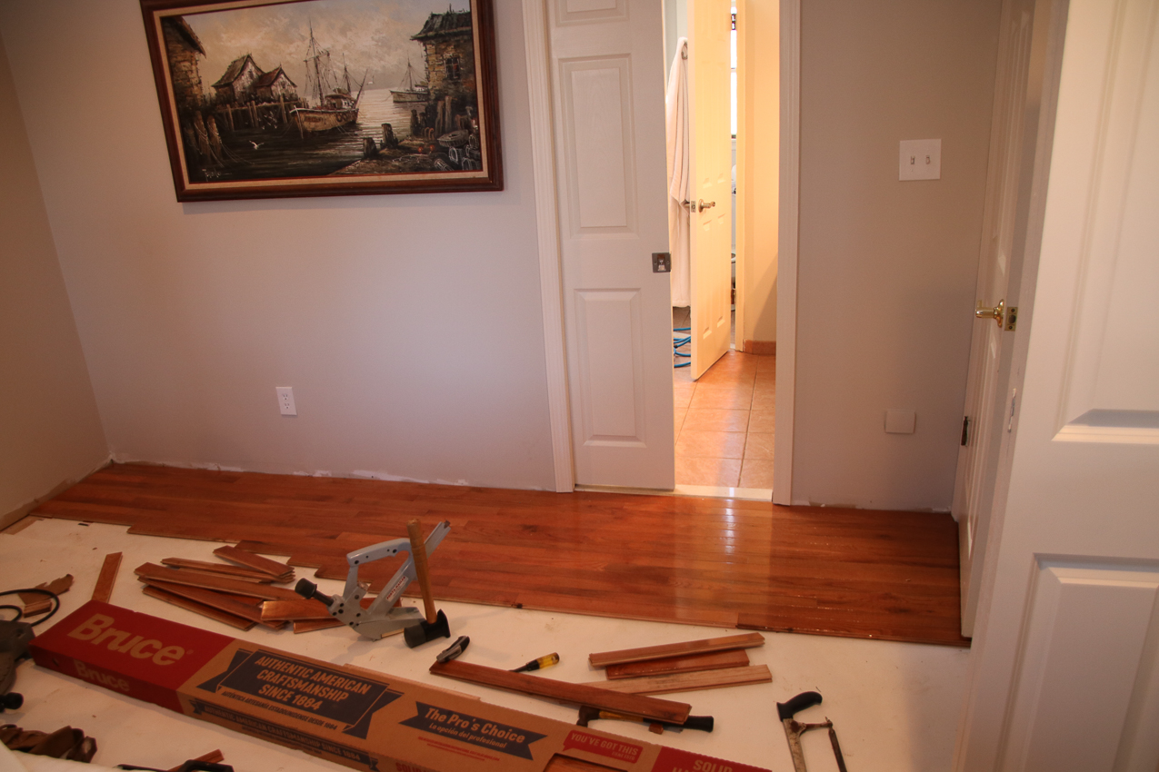 Lynch Shack Renovations  ~~  Finishing the master and in-law suite carpet and 3/4 inch tongue and groove hardwood.