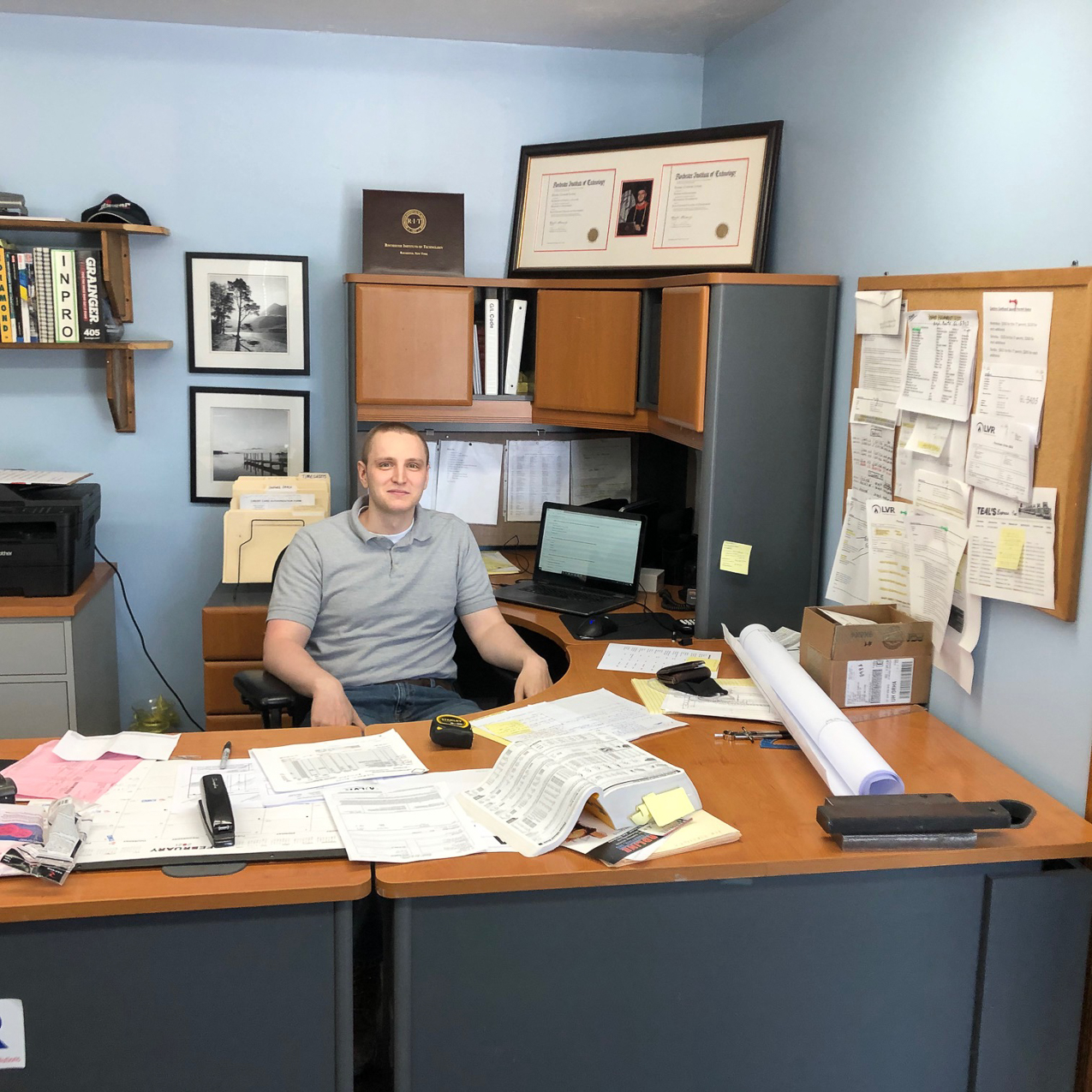 Dan in his new office in MA  ~~  