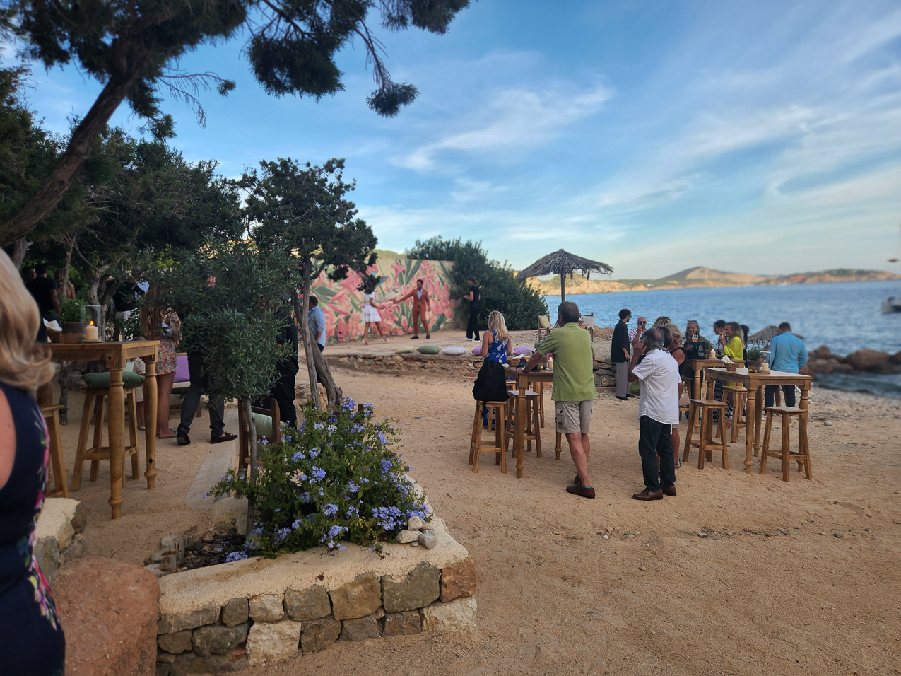 Reception/rehearsal Dinner on the cliff  ~~  Jesse Riso and Elyas M'Barek Wedding trip to Ibiza Spain September 2022