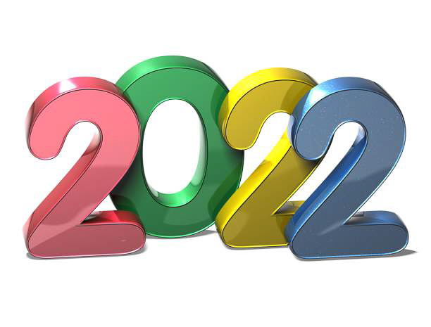 3D New Year 2022 on white background  ~~  3D New Year 2022 on white background