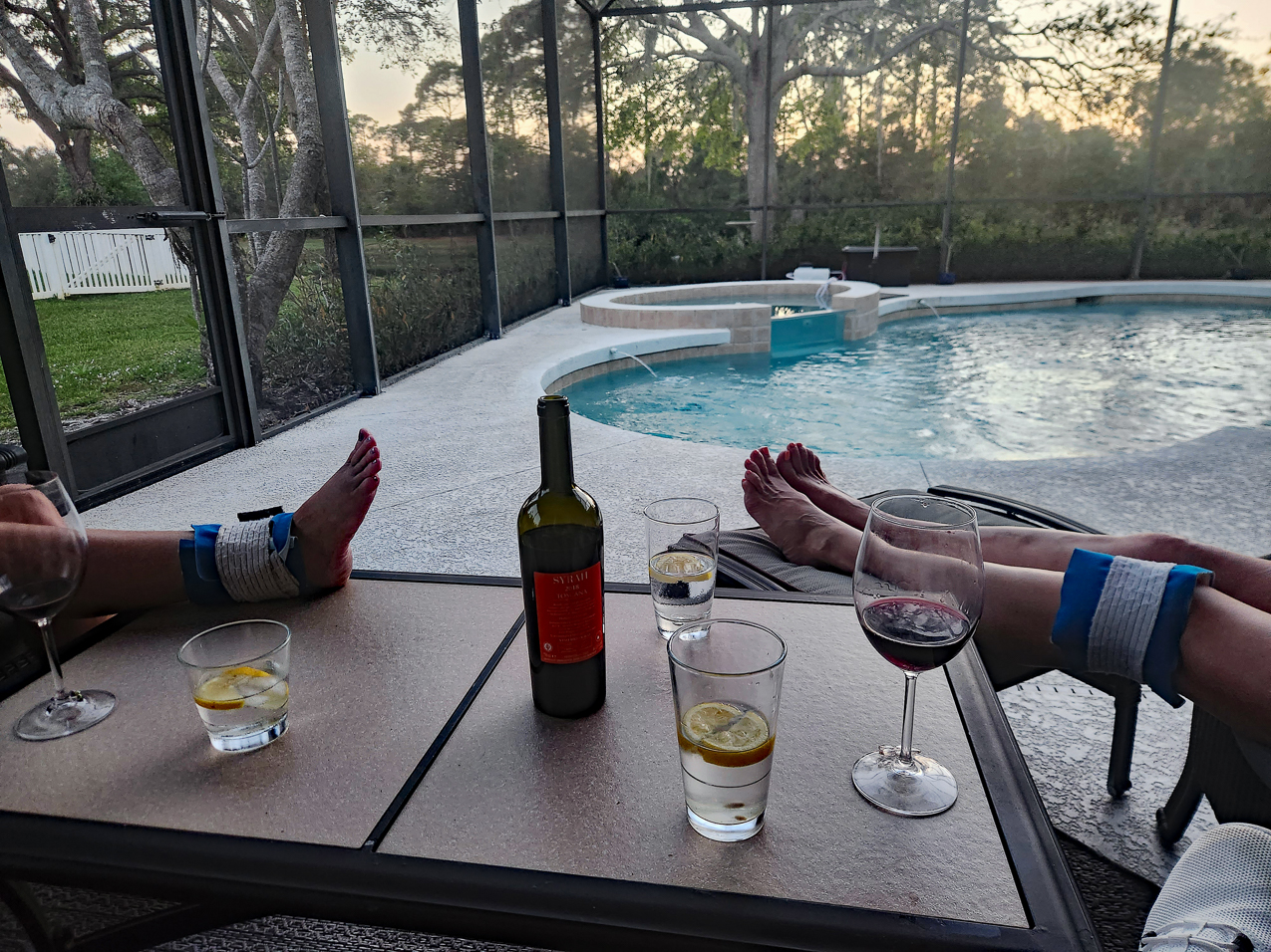 Gretchen 'the knee'  and Denise Pickle Ball 'ankle'   ~~  The toes look great!!!