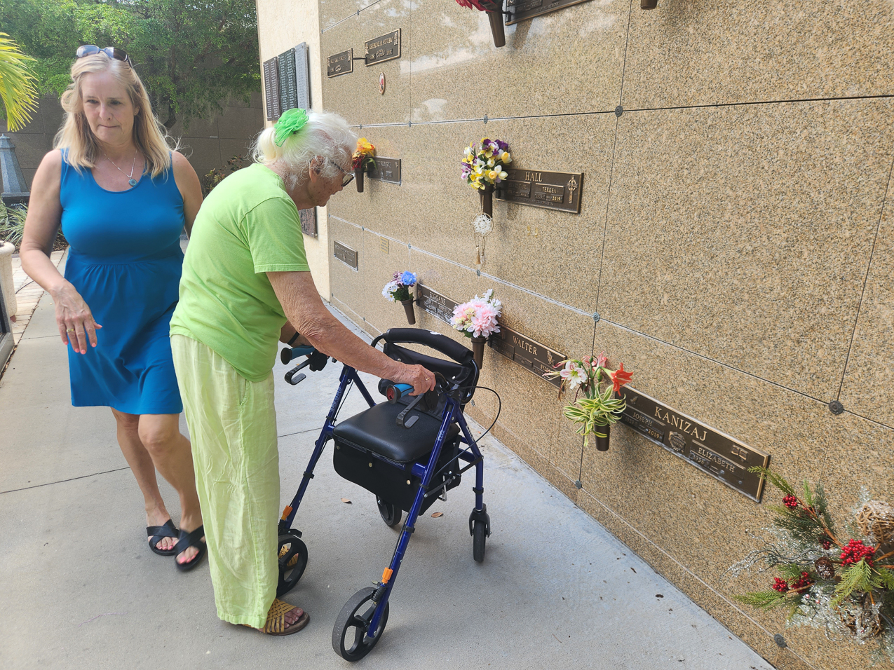 Mom Mom in April 2023 going to see POP POP in the Condo!  ~~  