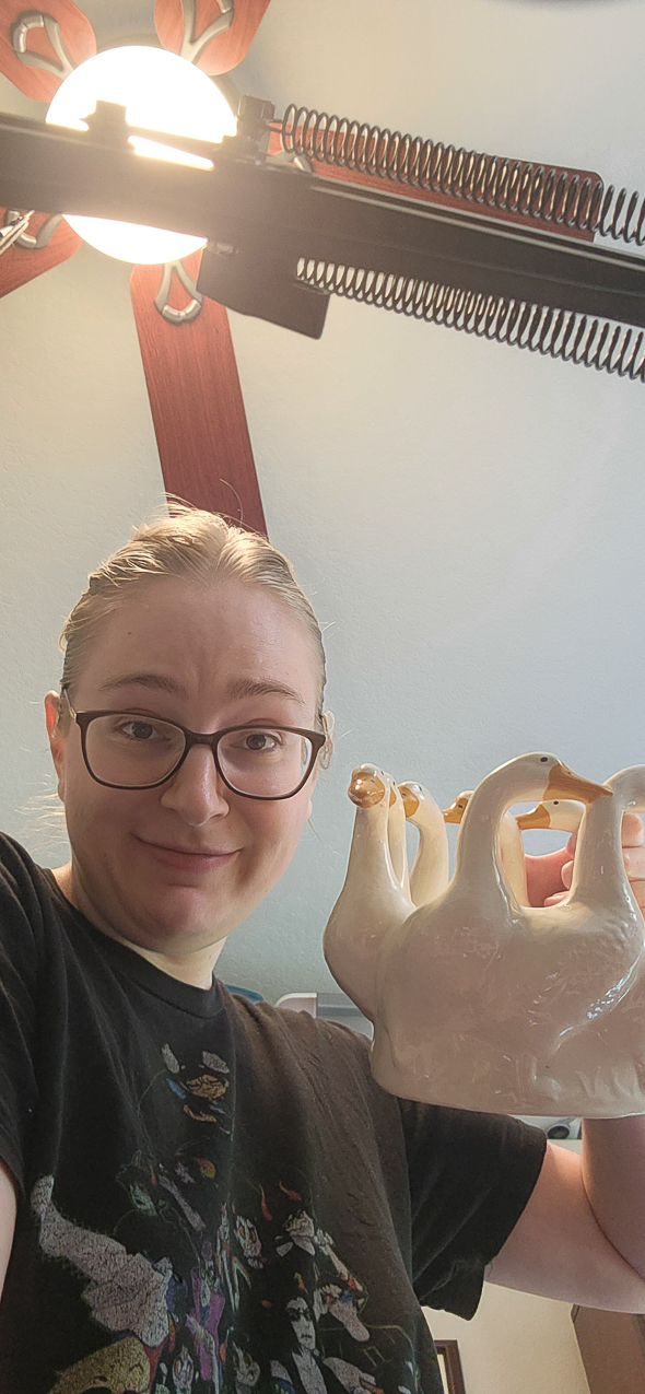 The Moo and her Duck planter  ~~  