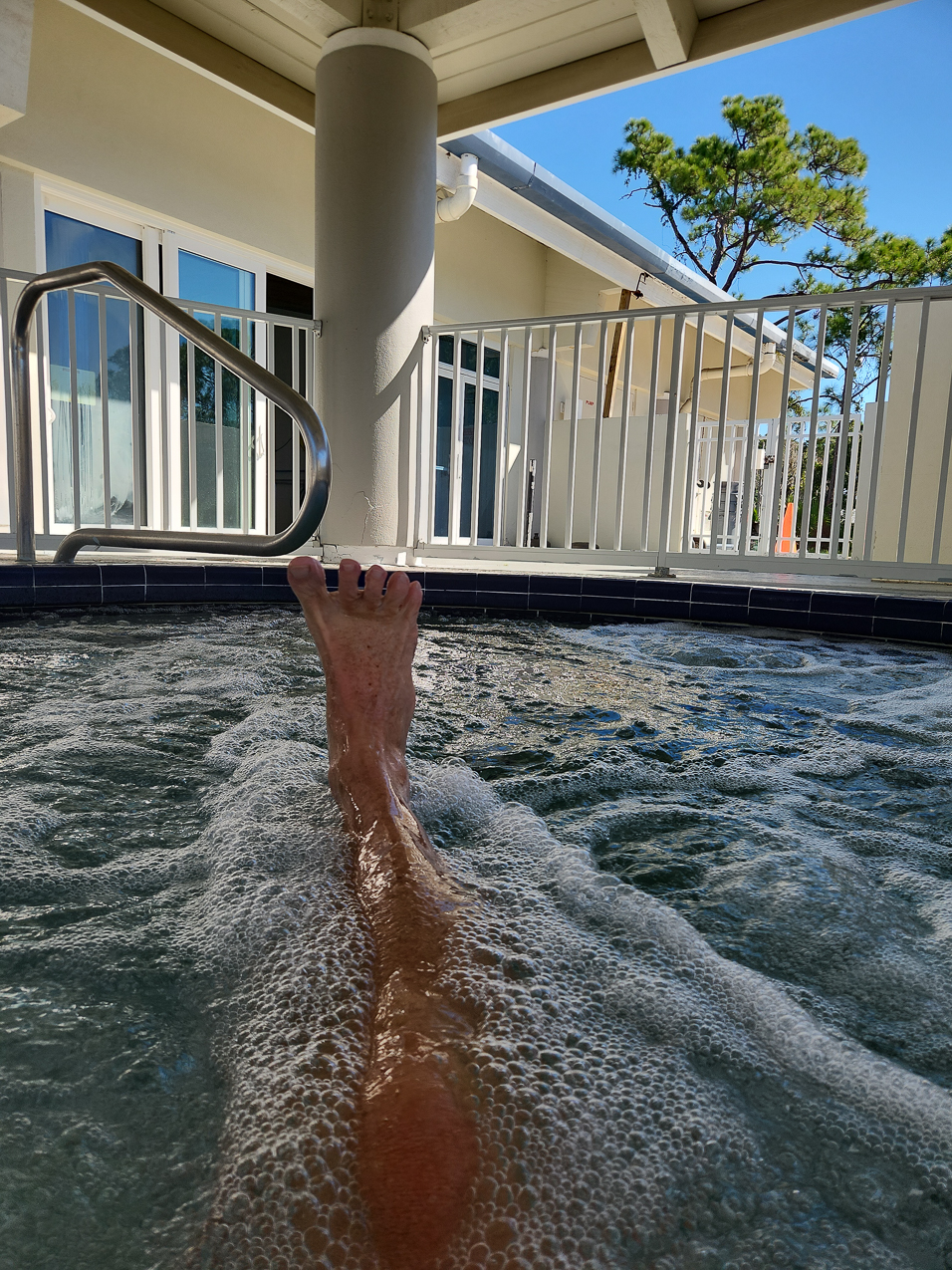 Tom at CoreSRQ in the hot tub.  ~~  