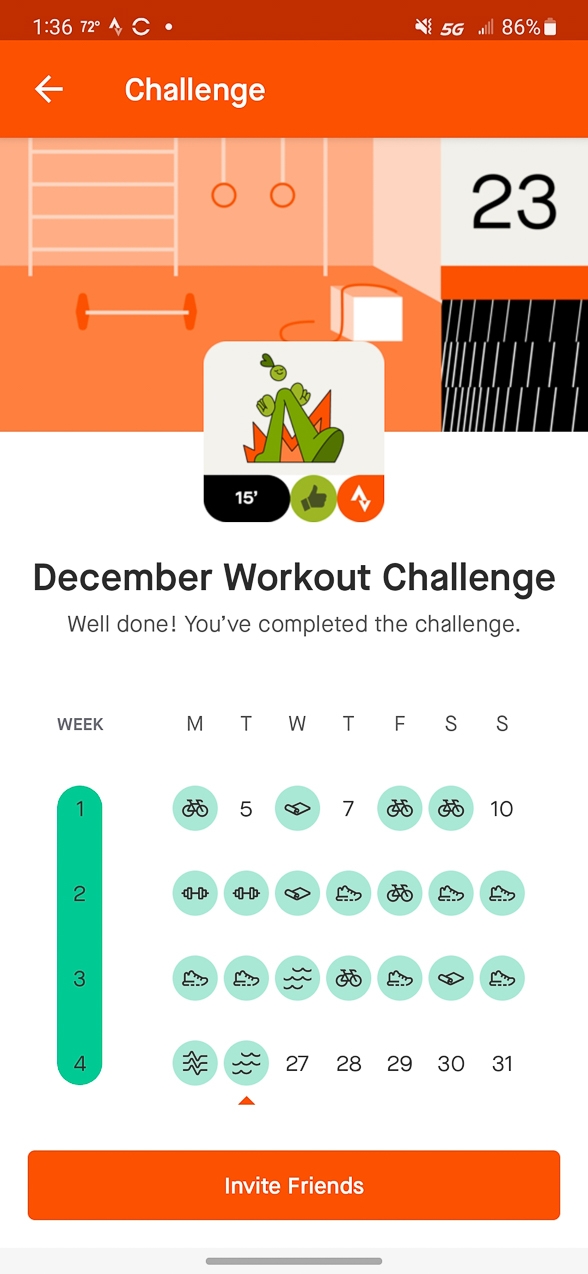December Workout Challenge Completed  ~~  