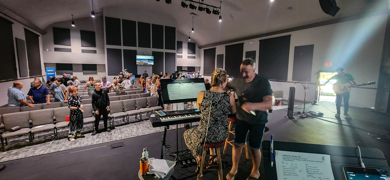 Bay Point Church Worship Team - Gret on Piano and Tom on Bass   ~~  First time in front of the church July 14th 2024