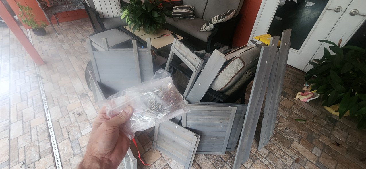 Simple potting bench - NOT at about 200 screws and pieces???    ~~  