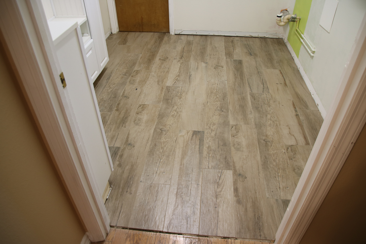 Woodvale Renovation Continues  ~~  New Tile in Laundry Room
