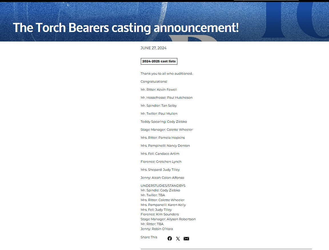 Gretchen gets the part - June 2024  ~~  