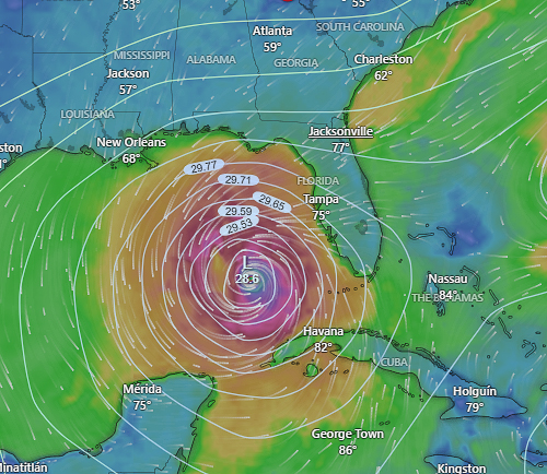   ~~  Hurricane Milton hits Siesta Key as CAT 3 October 10 2024