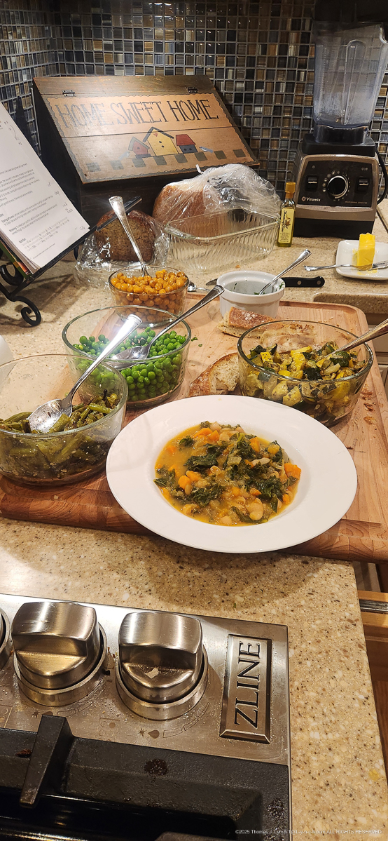 Vegan Bean Soup with Bimibop Toppings by Gretchen