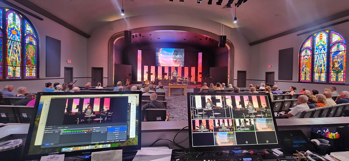 Gret and Tom at Bay Point Church on a Sunday