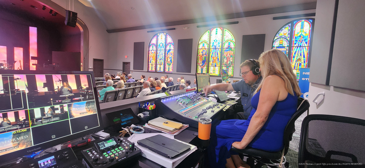 Gret and Tom at Bay Point Church on a Sunday