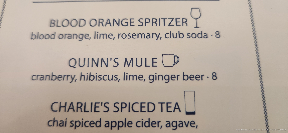 A drink for Quinn - it was a mocktail