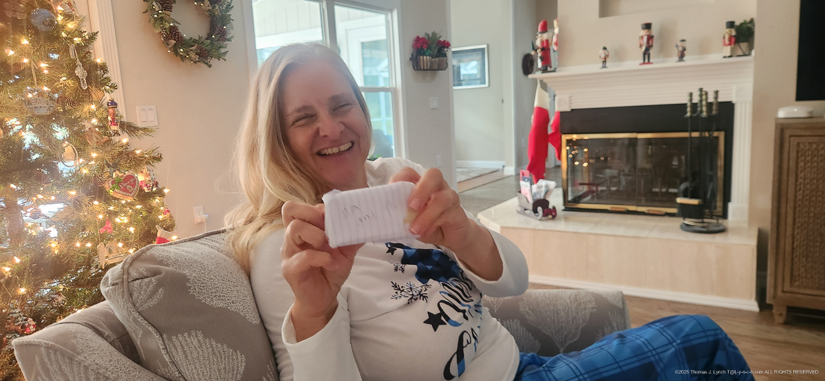 Gretc and Quinn at Christmas