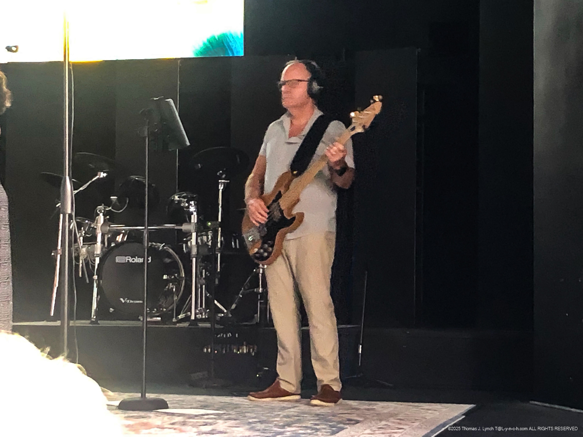 Tommy on Bass at 66 years old at Bay Point Church