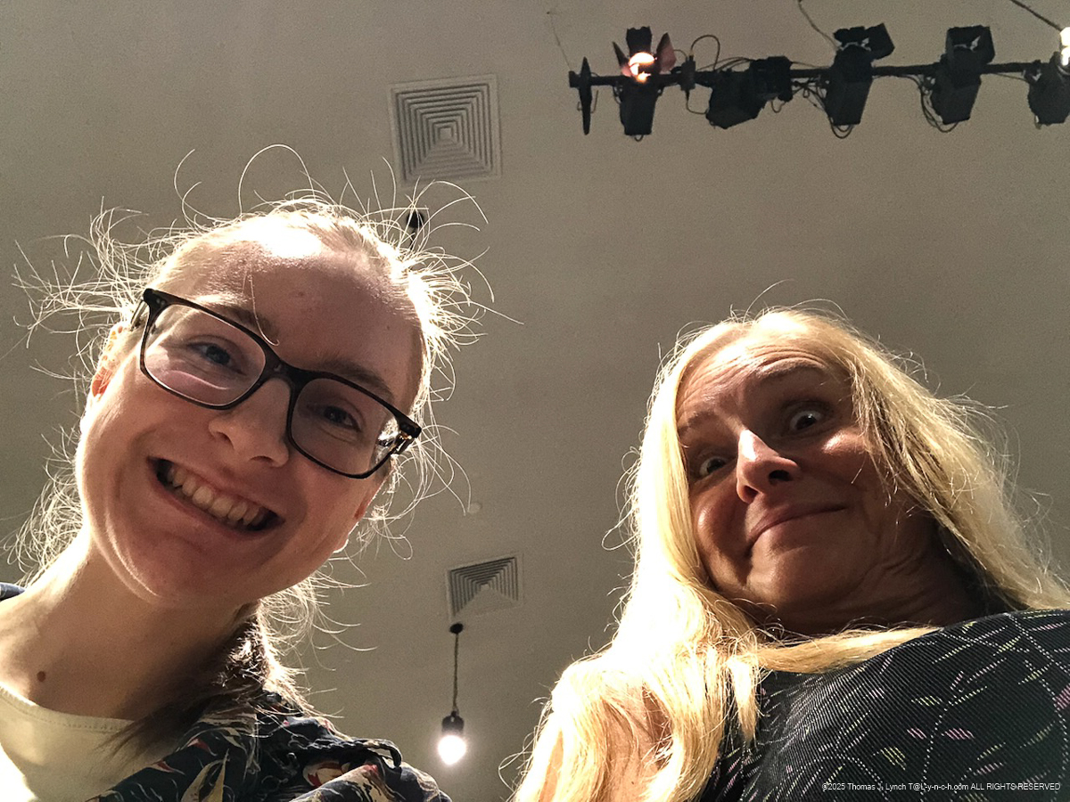 Clowning at dinner and breakfast on Tom's B-day weekend