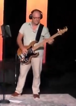 Tommy on Bass at 66 years old at Bay Point Church