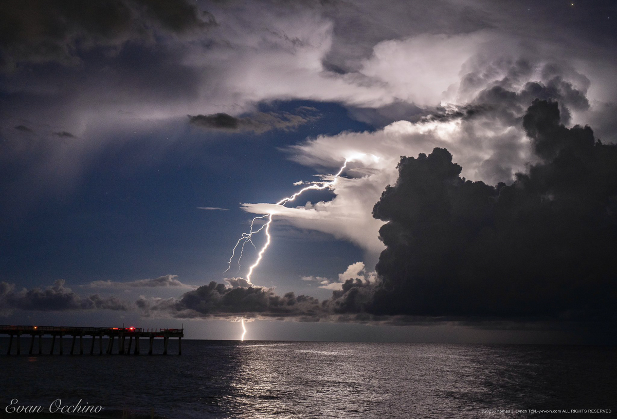 Lightening in Venice Florida August 16, 2025 