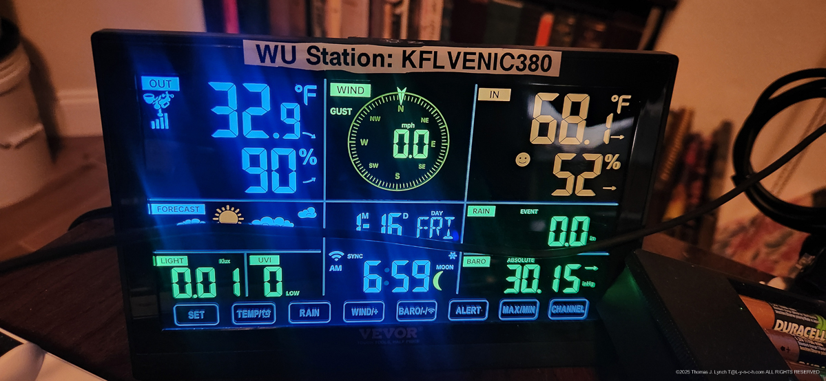 COLD SNAP 32.9F and high 20s REAL FEEL, BRRRR