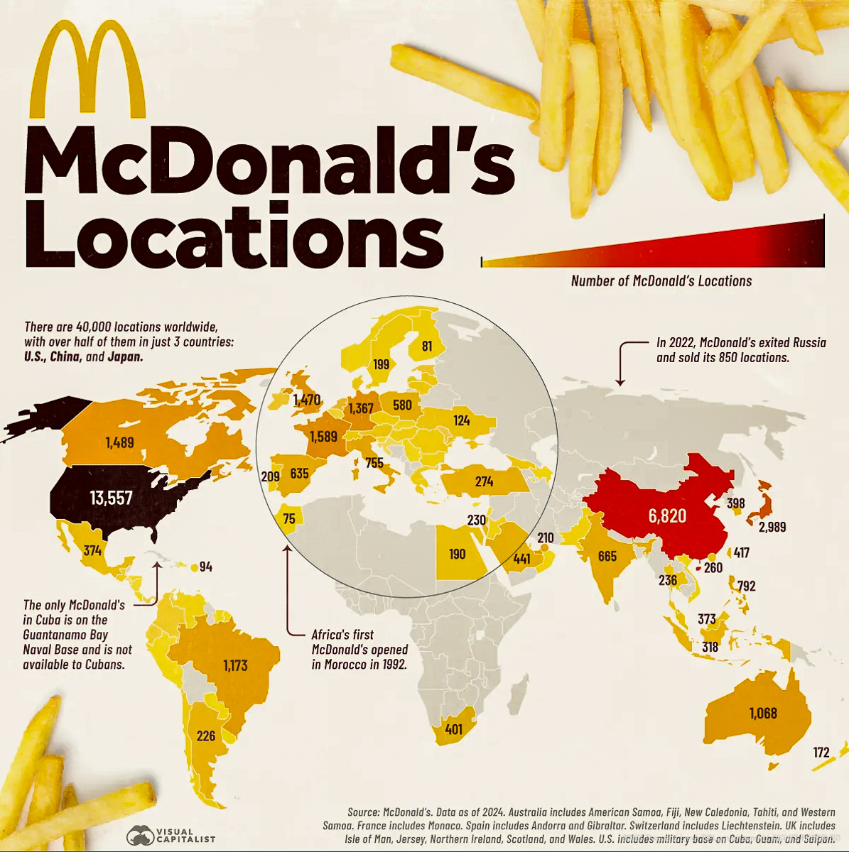 Counties with the most McDonalds Locations 2026