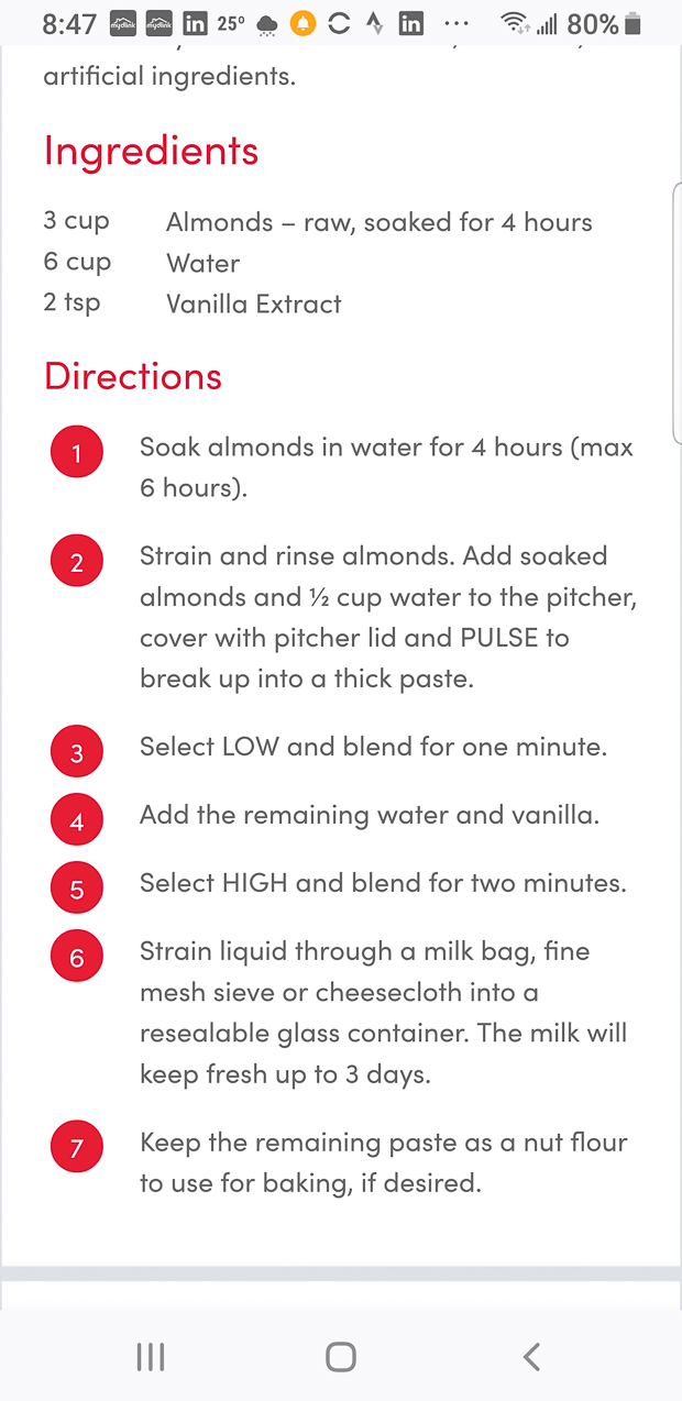 Almond Milk Recipe from Nurtibullet  ~~  