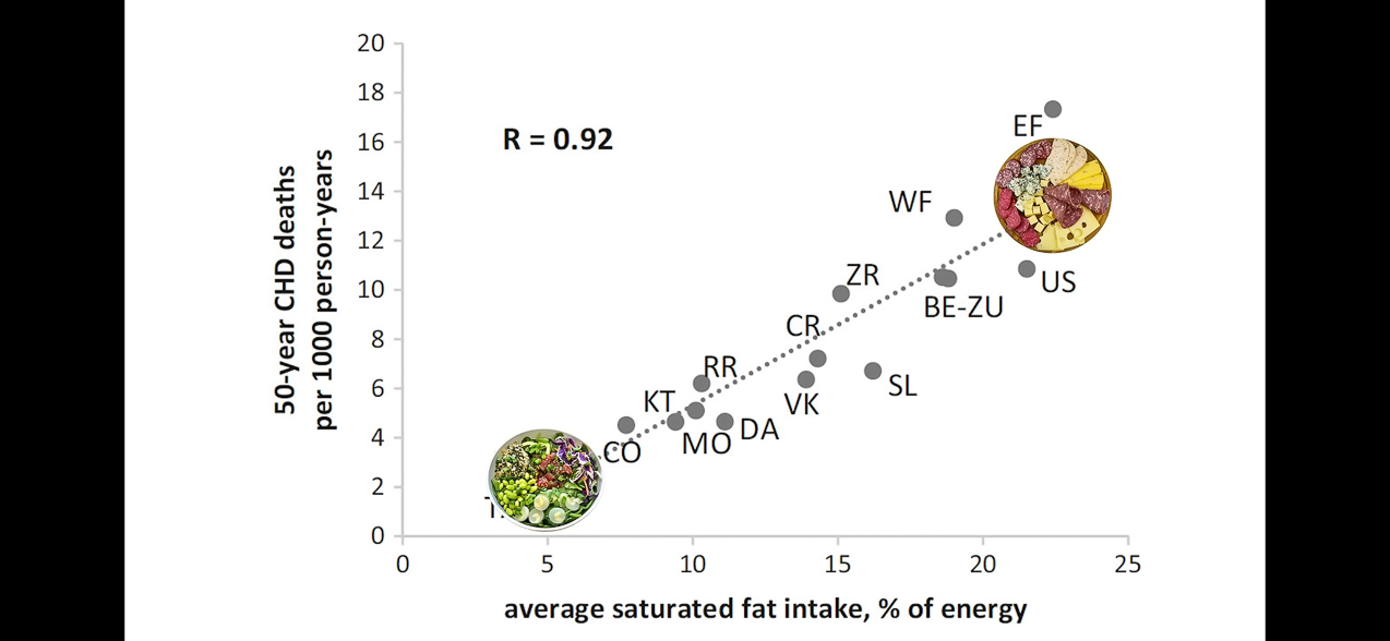 20,000 person 10 year International Study on Diets  ~~  