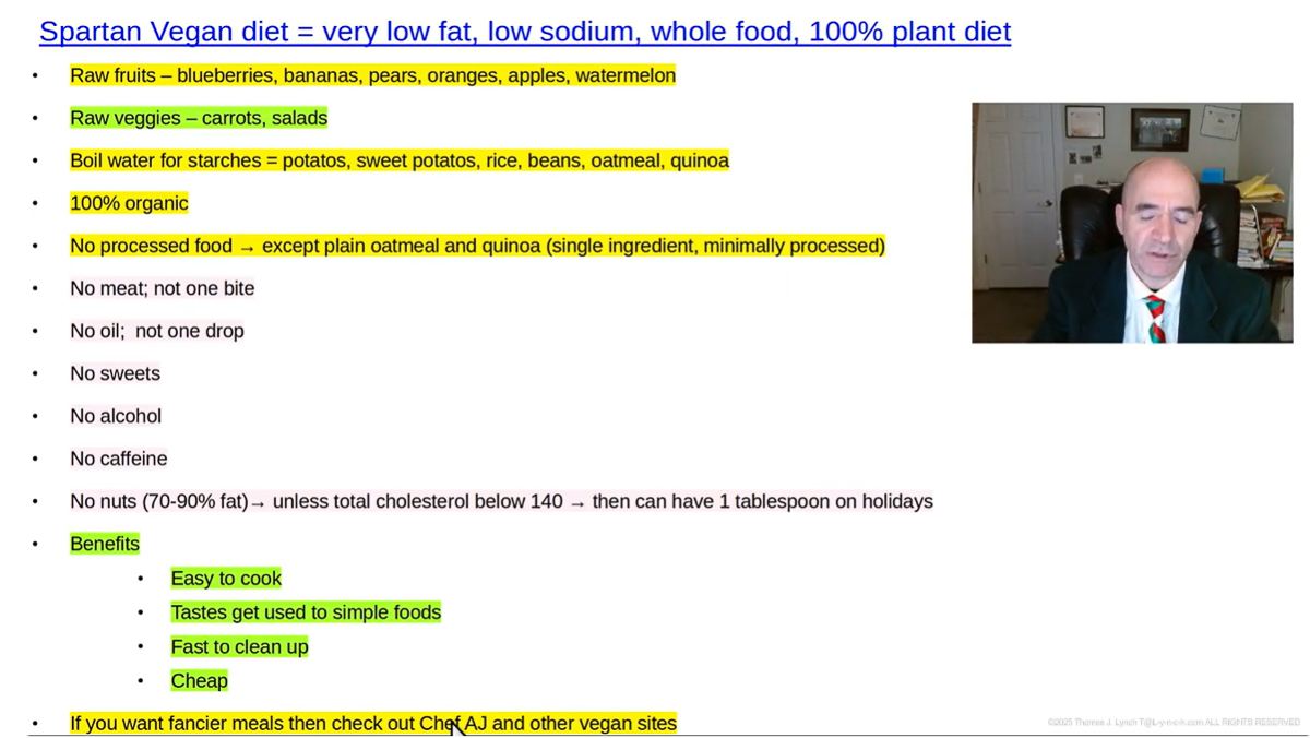 Spartan Vegan Diet - the numbers