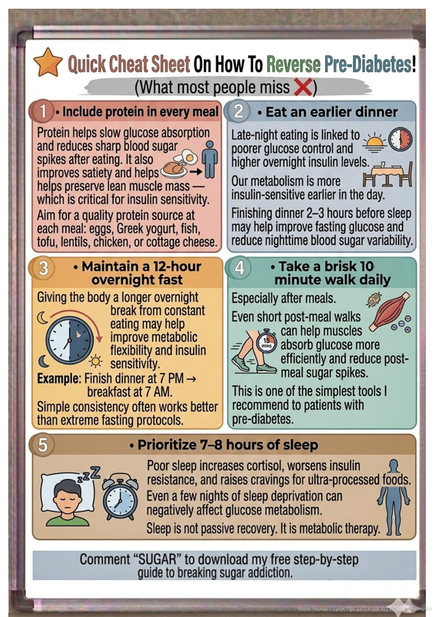 Quick Cheat Sheet to reverse Pre-Diabetes