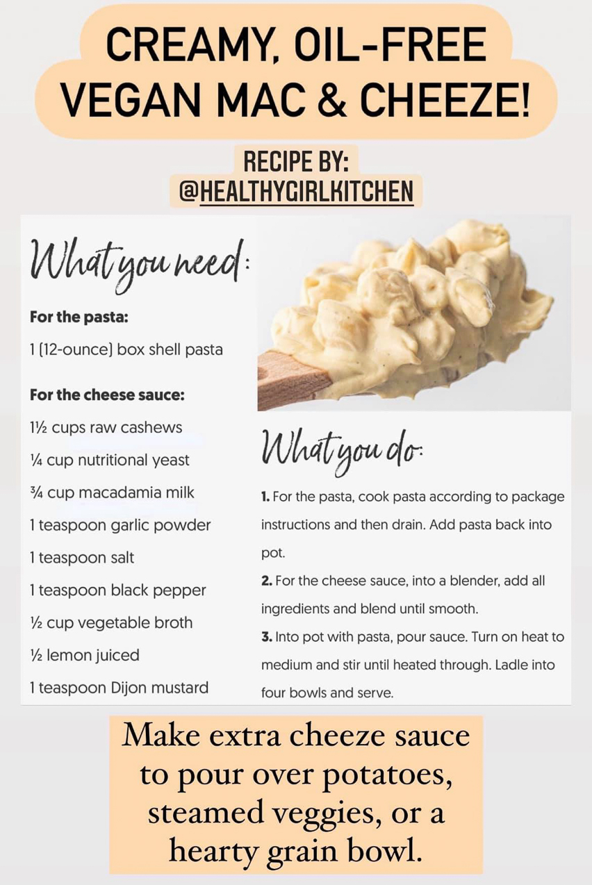 Vegan no oil mac and cheese  ~~  