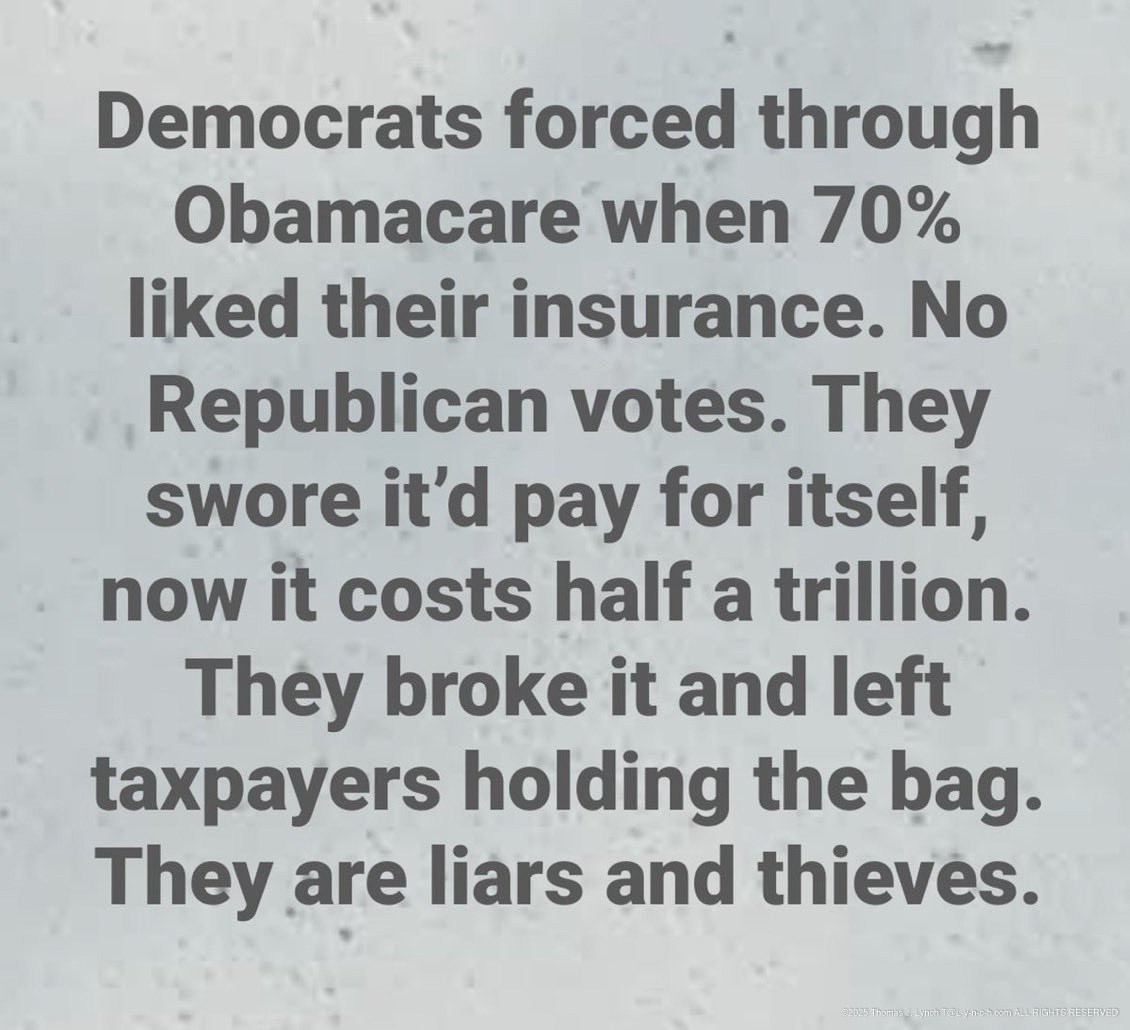 Democrats OWN Obamacare and the TRILLIONS in subsidies and socialism