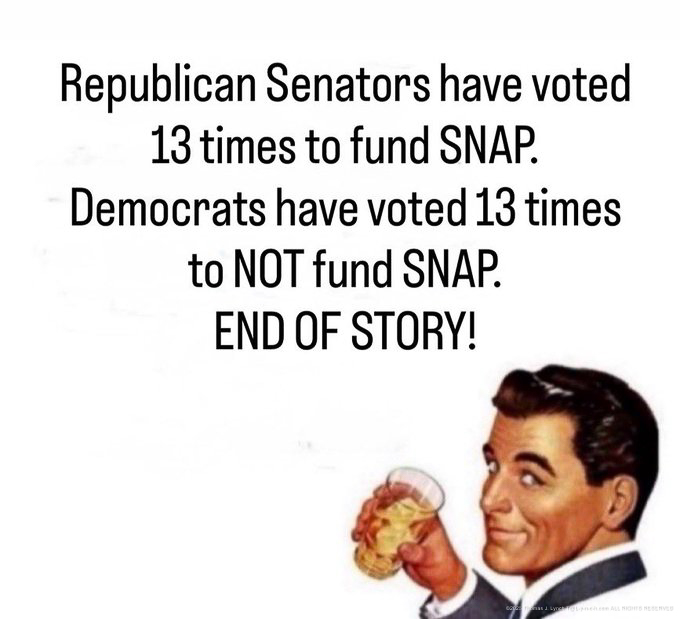 Democrats have voted NOT to extend SNAP