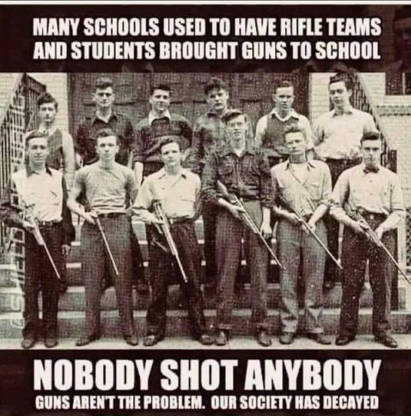 Guns are not the problem the people are  ~~  