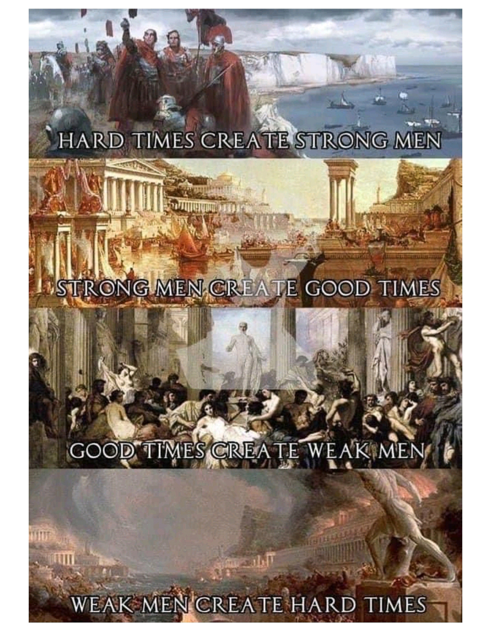 Hard Times Strong Men Good Times Weak Men  ~~  