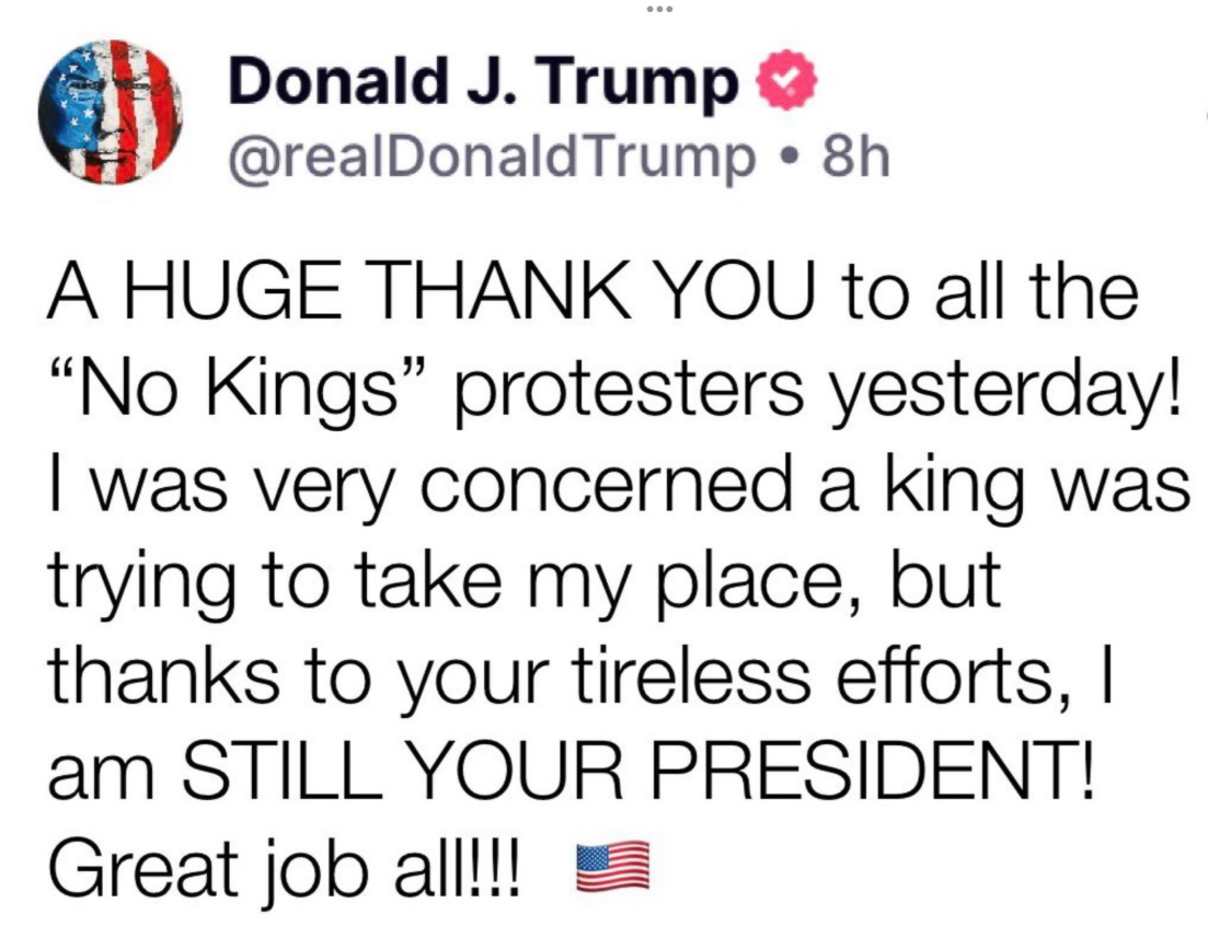 Kings Day Big thank you from Trump  ~~  