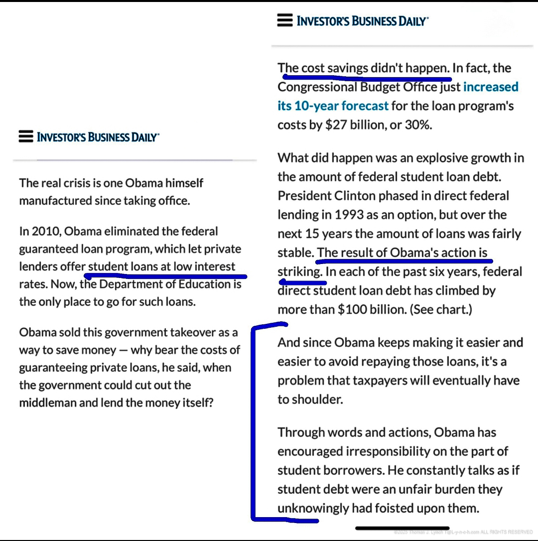 OBAMA created the Student Loan Monopoly and Crisis in 2010