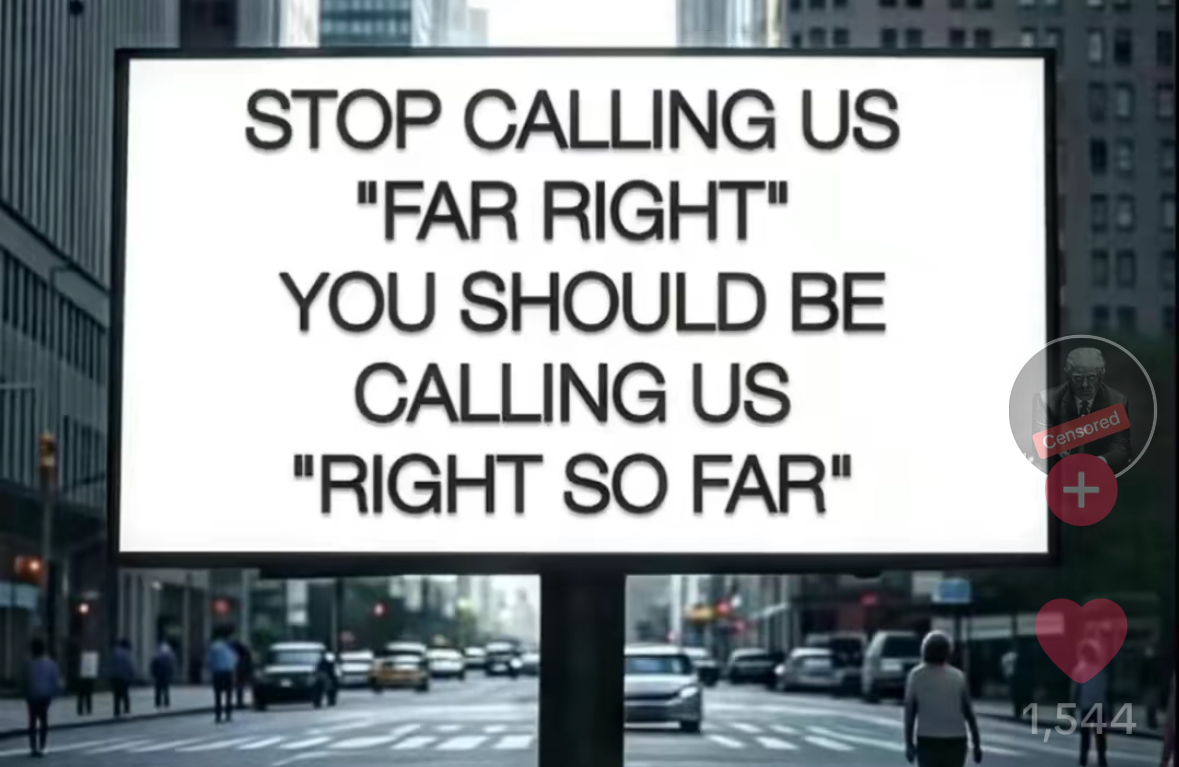 Stop call us far right just call us right  ~~  