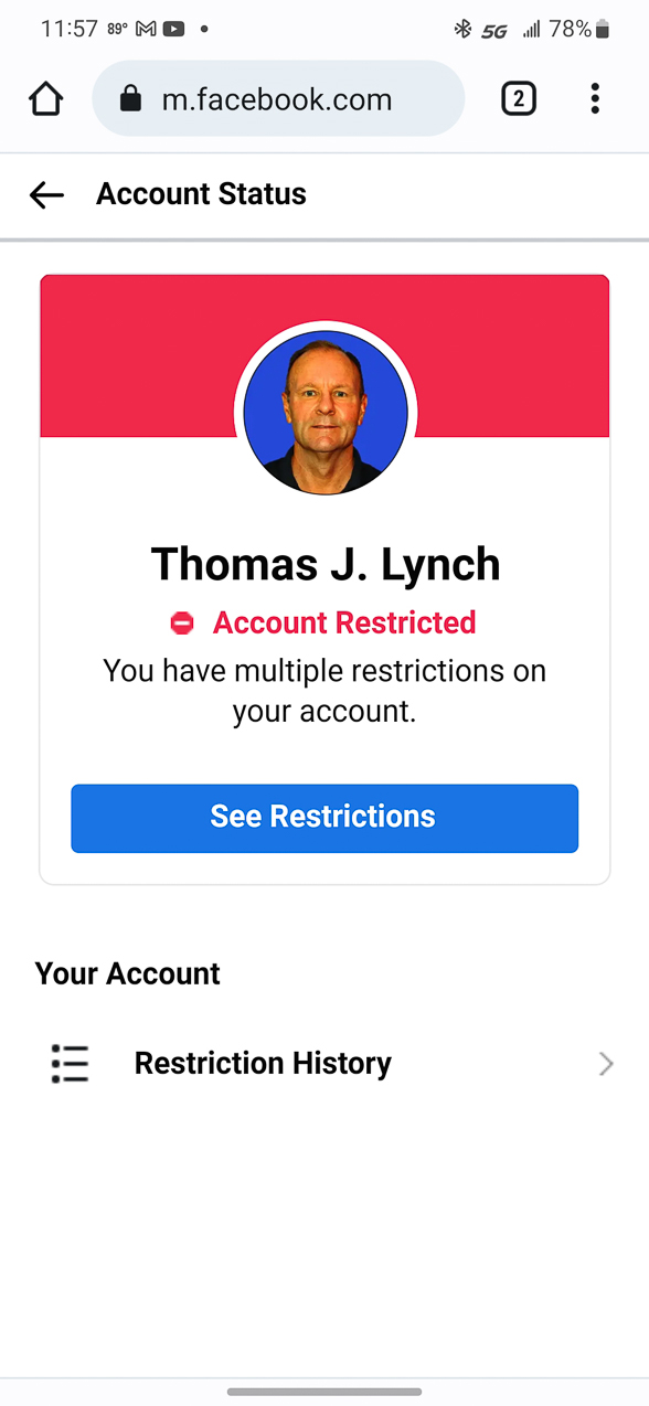 Tommy on FB detention aug 2022  ~~  