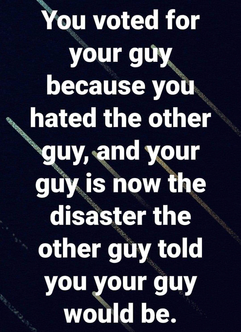 you voted for the other guy  ~~  