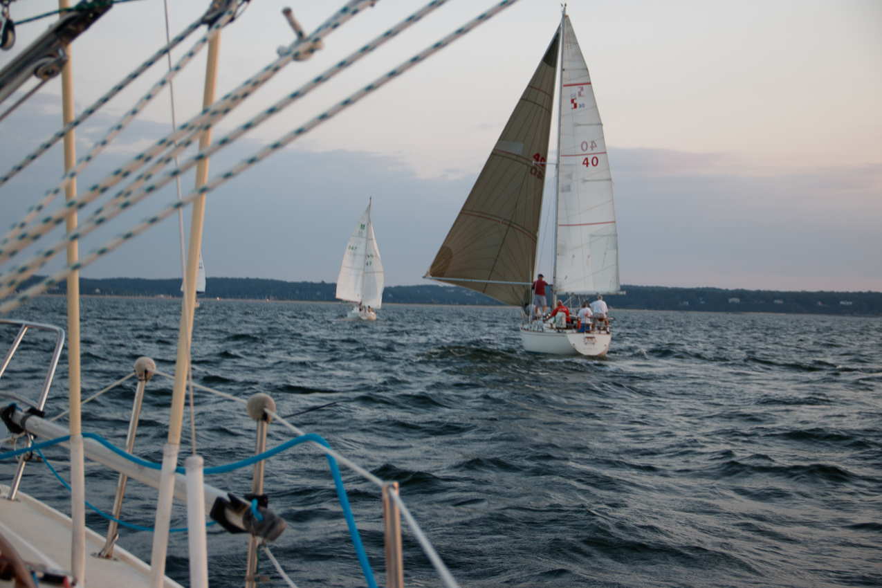 MSSA 2017 Racing Summer Series Race 8 of 8 - final race  ~~  10 plus knots at the start - very spirited.  Taken from s/v Akula non-spin Divison D