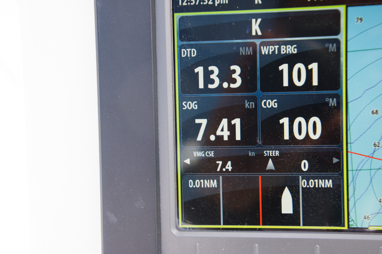 Heading East to Mark K at 7.4 kts - wooo hoo  ~~  MSSA Long Distance Race 2019 - 27 NM and  15 plus kts sustained and gusts over 23 kts.