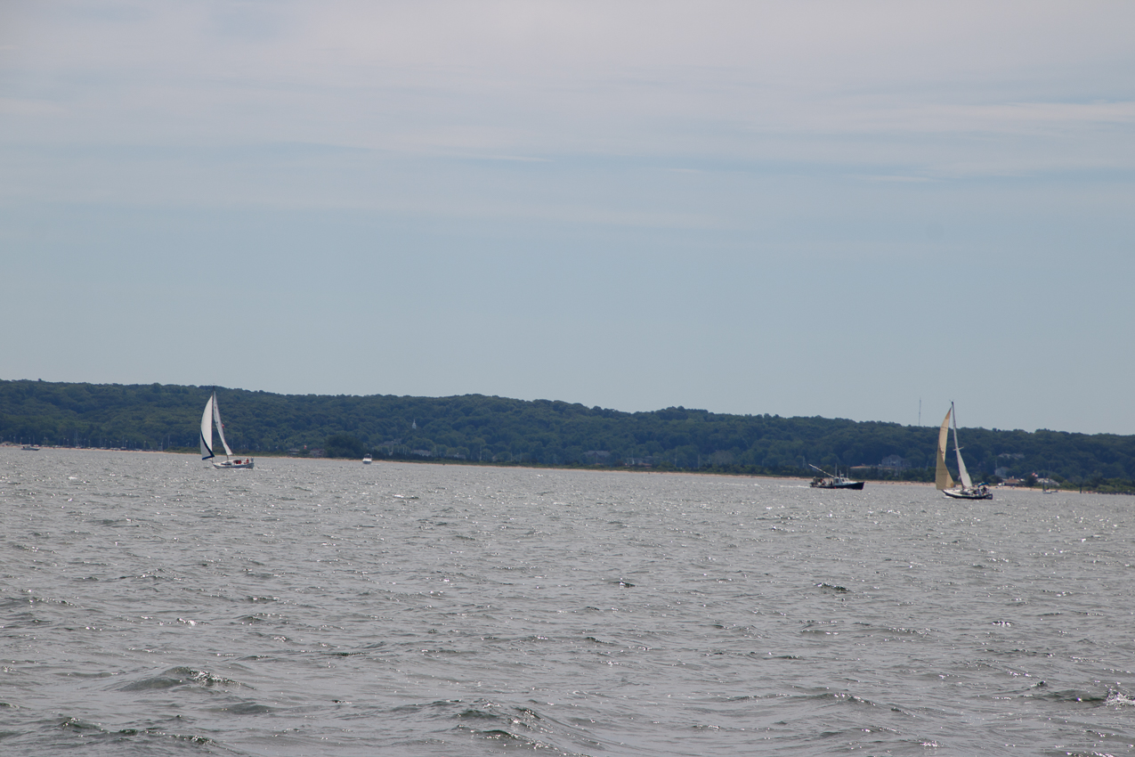 Akula went out, winds a little squirrily inland - better angle.  ~~  MSSA Long Distance Race 2019 - 27 NM and  15 plus kts sustained and gusts over 23 kts.