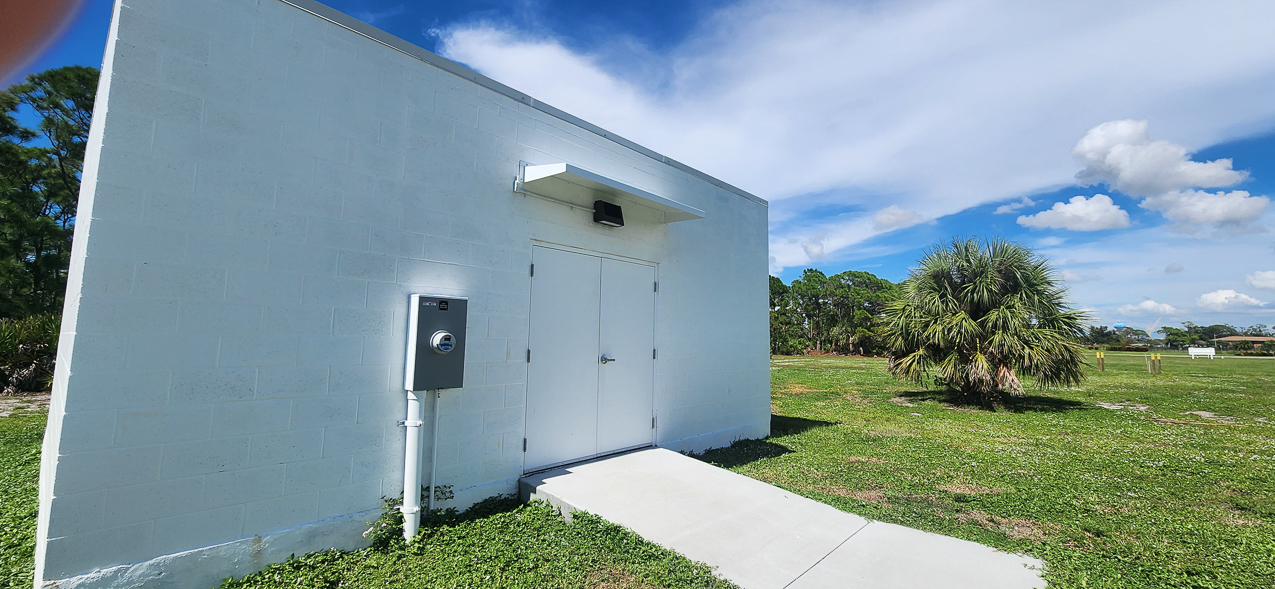 Storage East : US Coast Guard Venice Mission Support & Training Center September 2025  ~~  Storage Building Roof and Door leaks