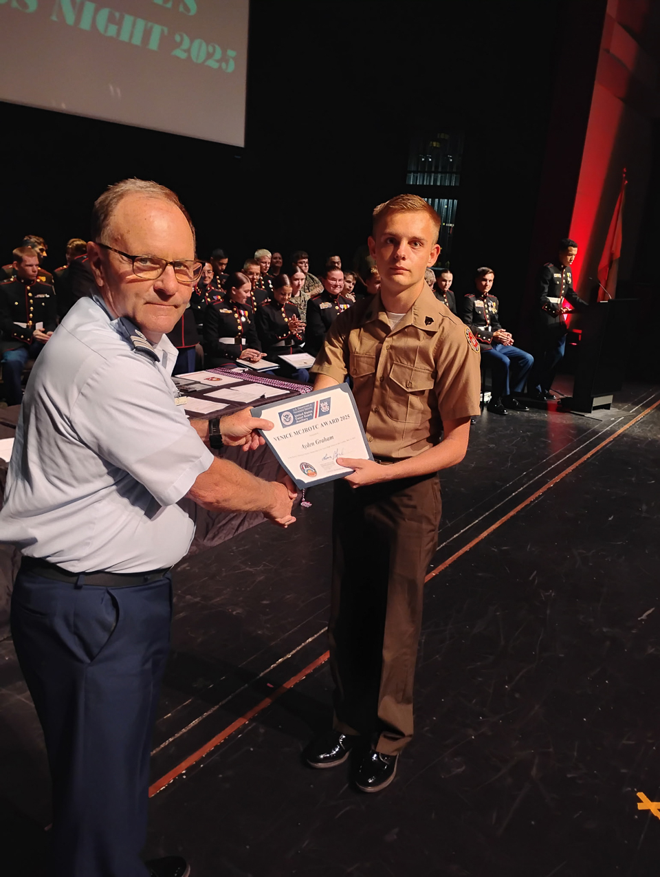 USCG Aux at ROTC Scholarship Award Venice HS May 2025  ~~  